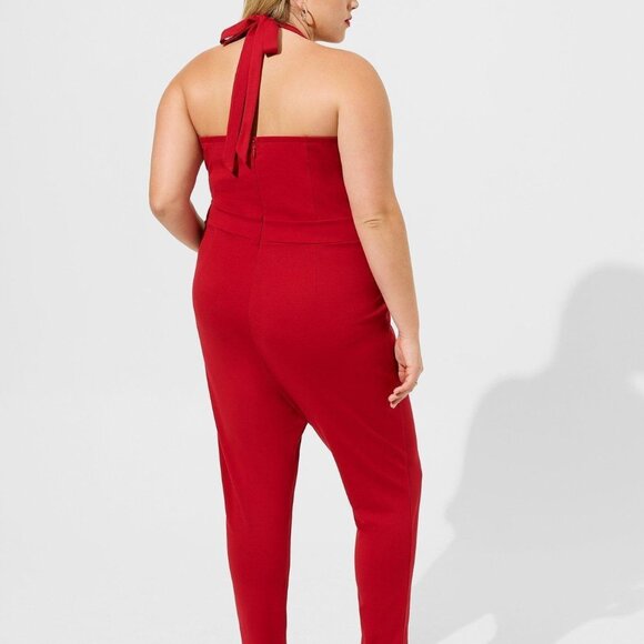 ❤️NWT VINTAGE TORRID JUMPSUIT CATSUIT MARILYN MONROE HALTER w/POCKETS PLUS SIZE - Picture 2 of 11